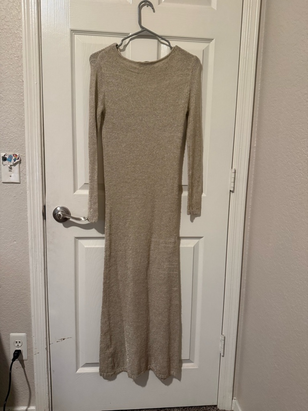 NWT Zara Metallic Knit Maxi Dress Size Small Boho Cochella - Picture 5 of 5
